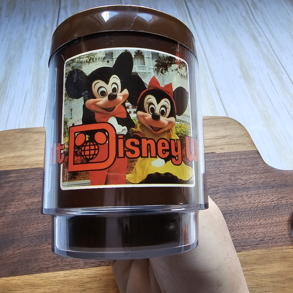Vintage Walt Disney World Photos Plastic Thermo- Serv Mug